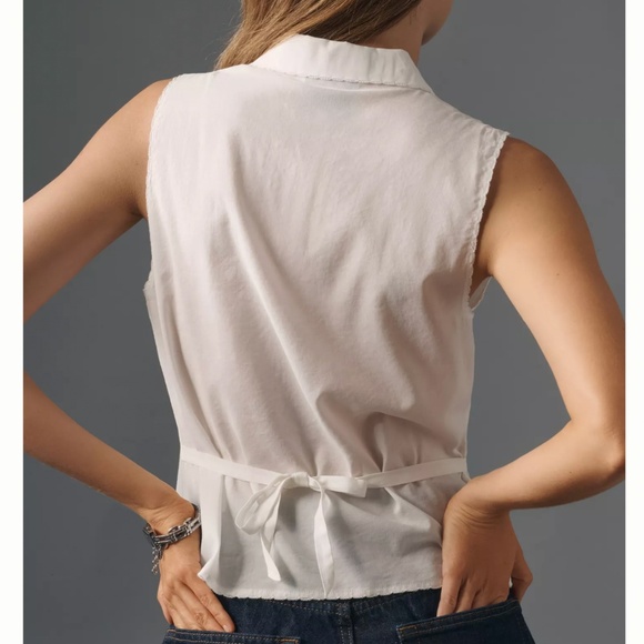 NWT Reformation Kady Top Blouse - White Cotton Minimalist Clean Beauty - Picture 4 of 8